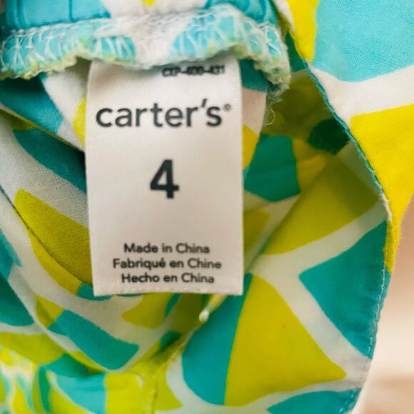 🛍️4 for $20🛍️ Carter's Girls Size 4 Sleeveless Colorful Top Neon Casual Top - Picture 3 of 5